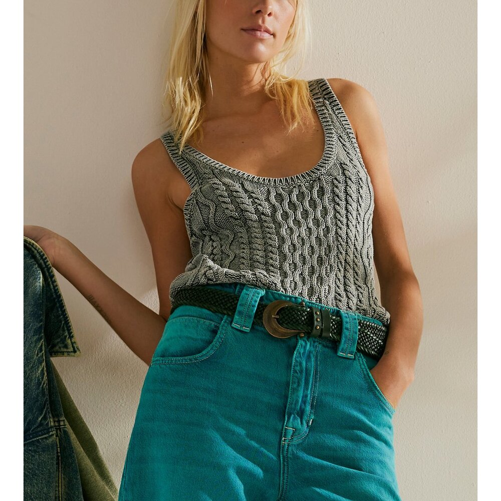 FREE PEOPLE High Tide Cable Tank / Black - Picture 8 of 9